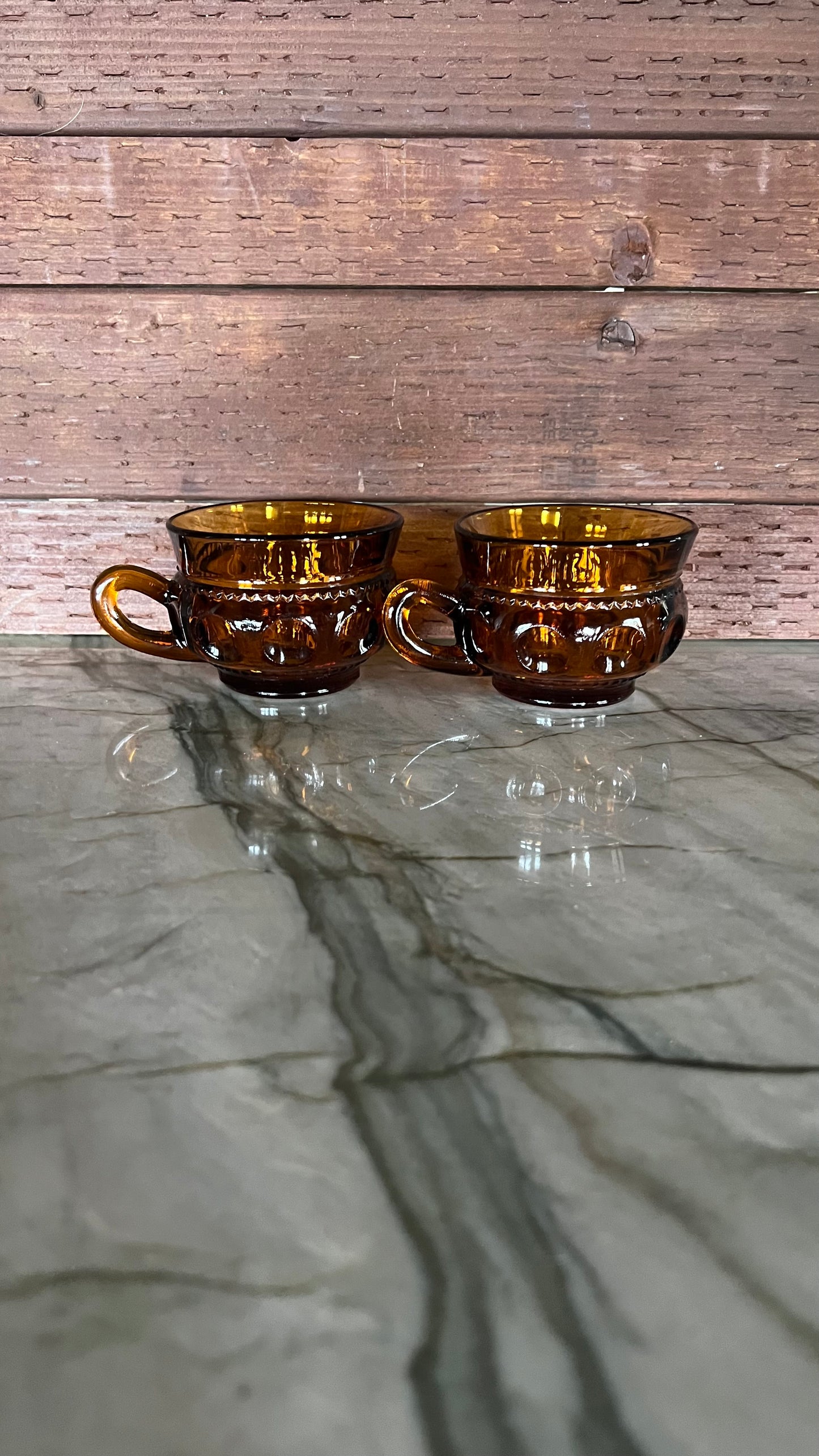 Indiana Glass Amber Tea Cups