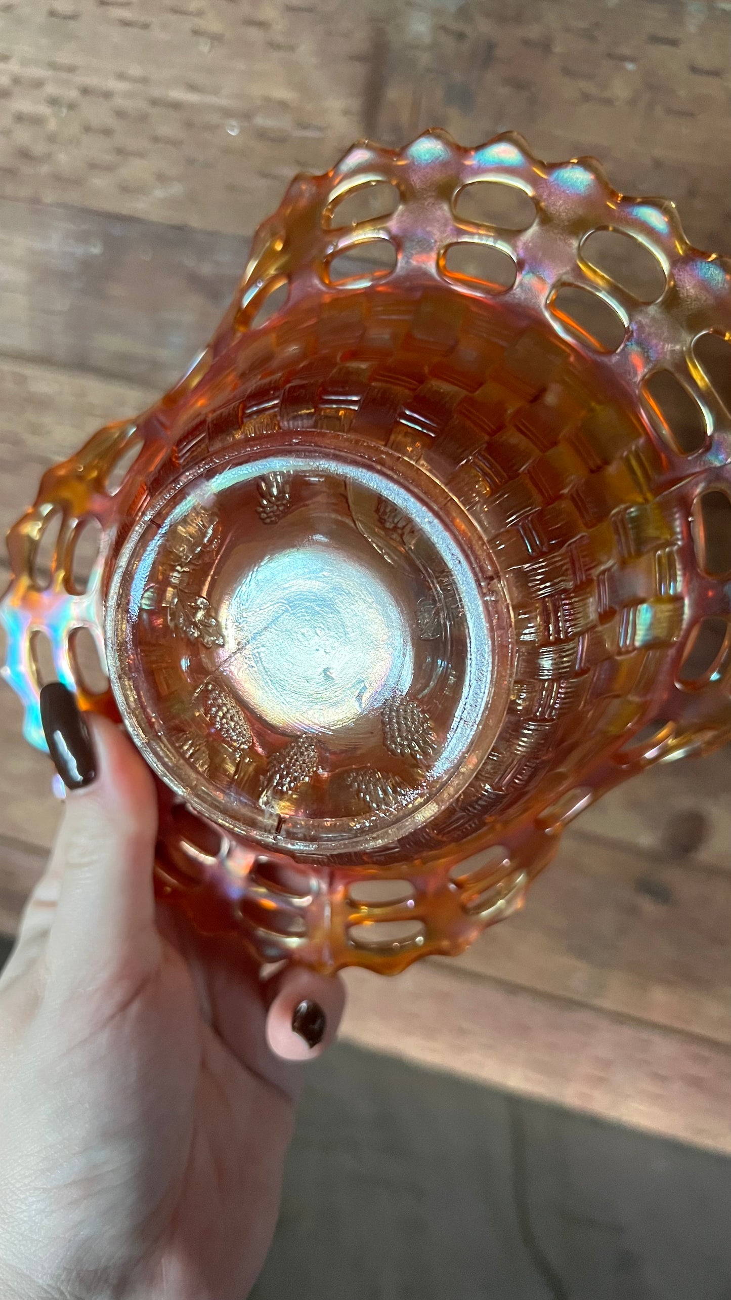 Fenton Marigold Carnival Glass Baskets