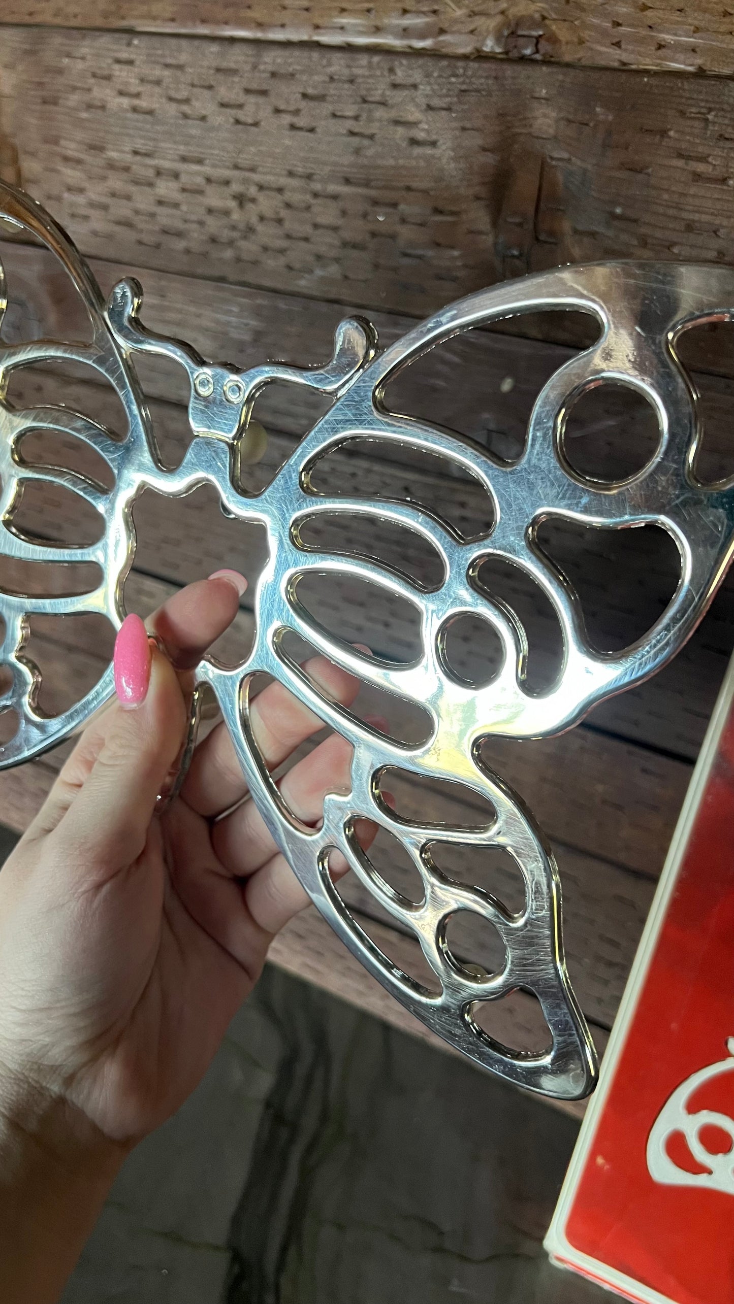 Vintage Leonard Silver Butterfly Trivet