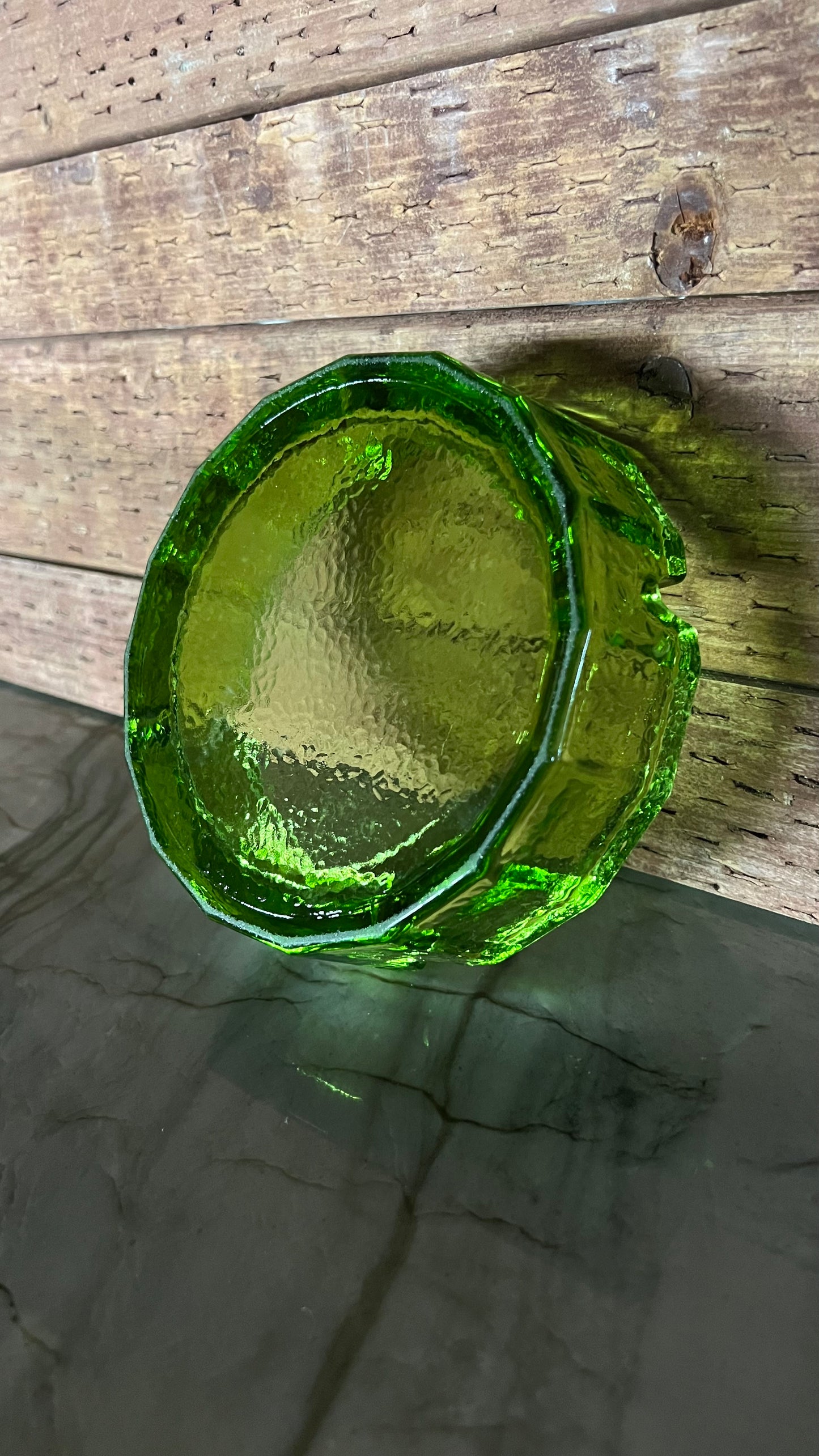 Blenko Green Glass Ash Tray