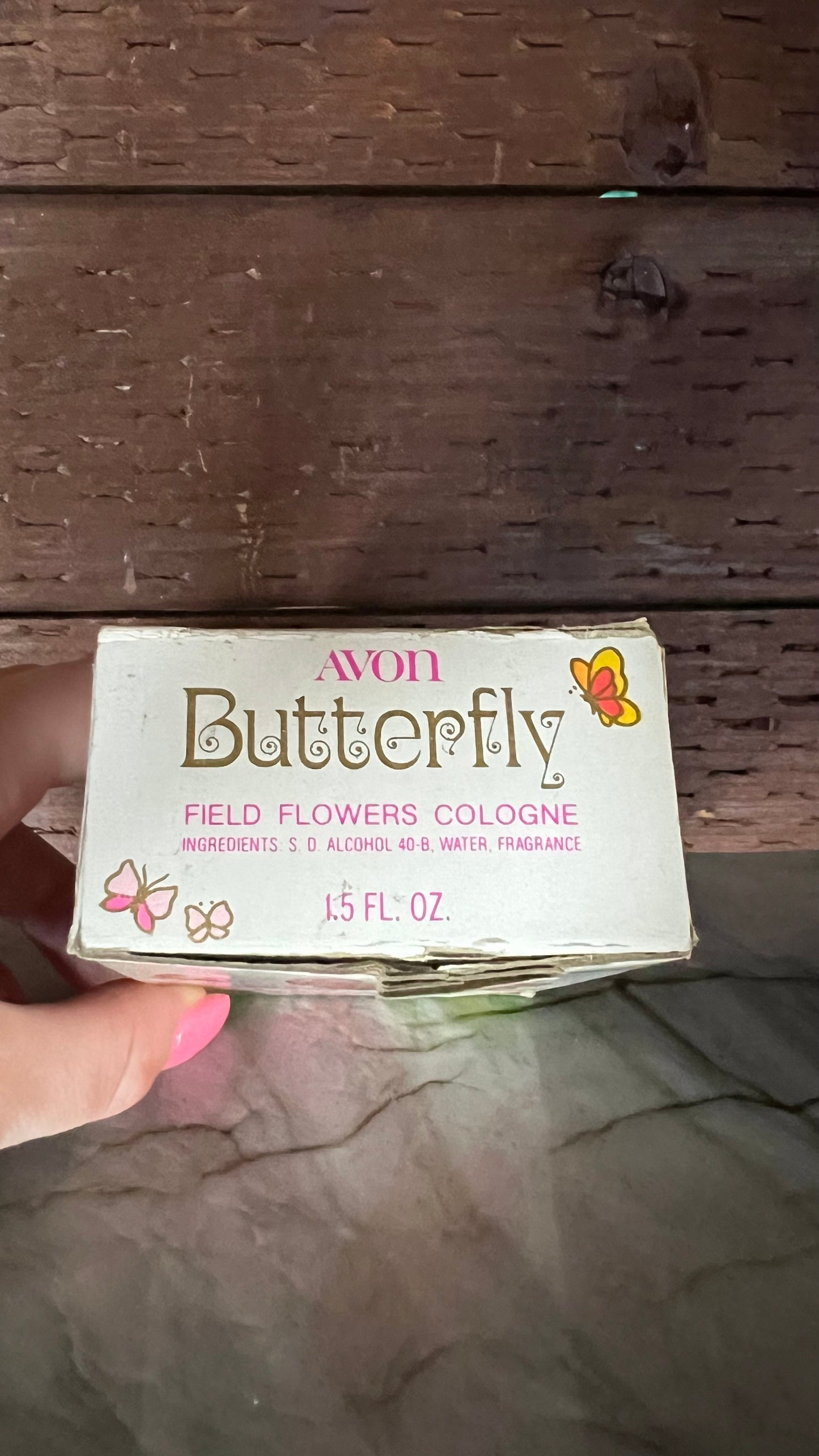 Avon Field Flowers Cologne Butterfly Canister