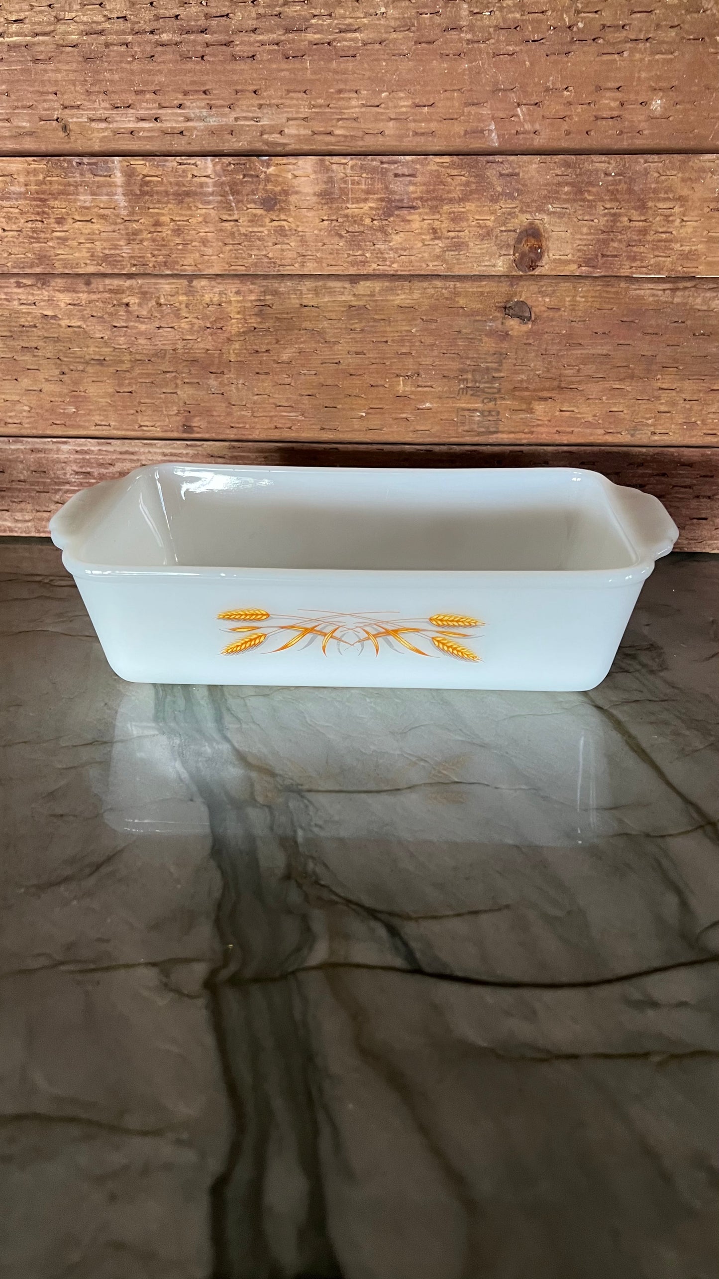 Fire King Golden Wheat Loaf Pan