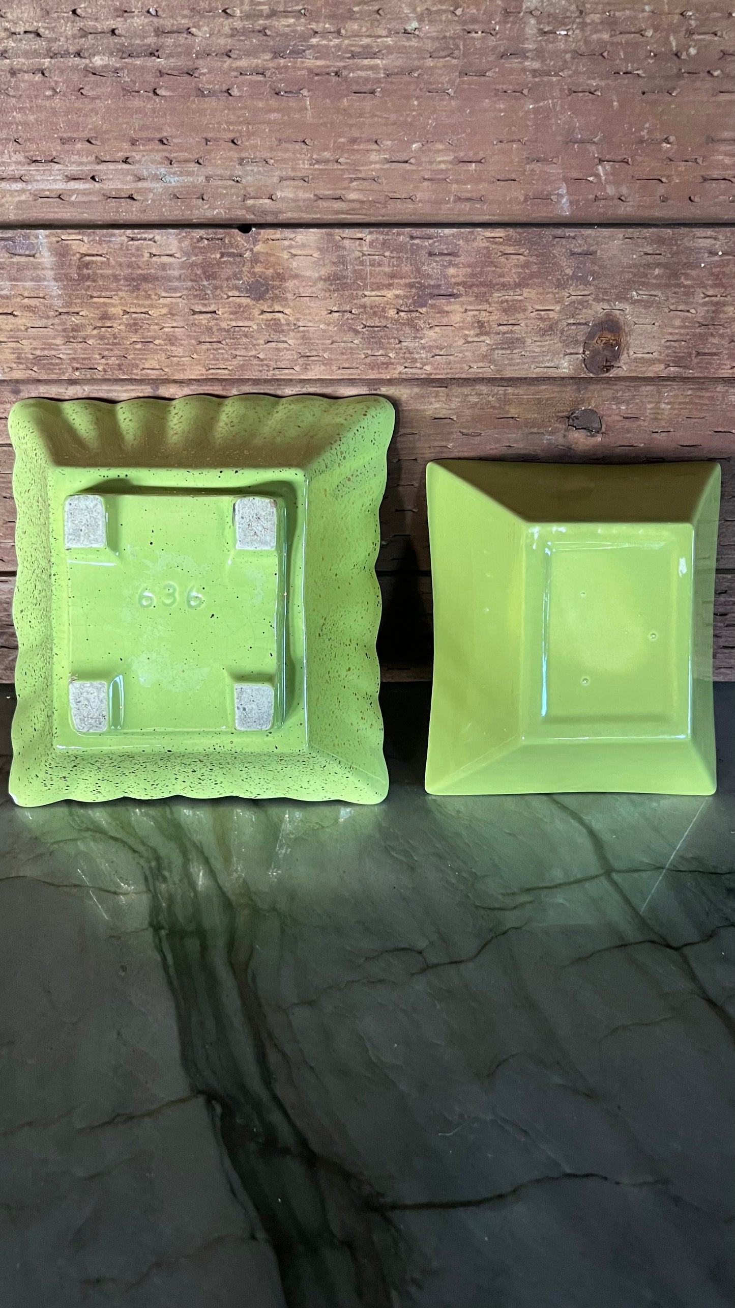 Vintage Fluted Green Dish Set