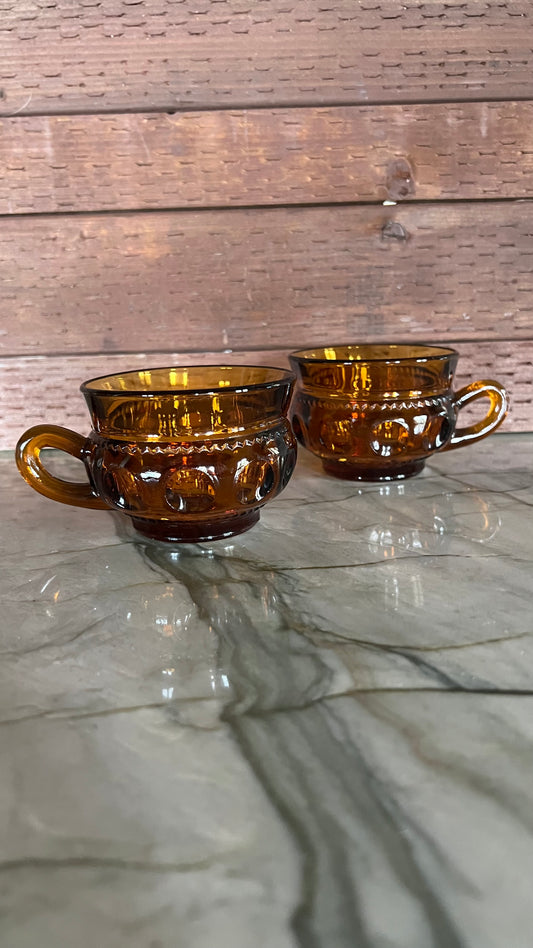 Indiana Glass Amber Tea Cups