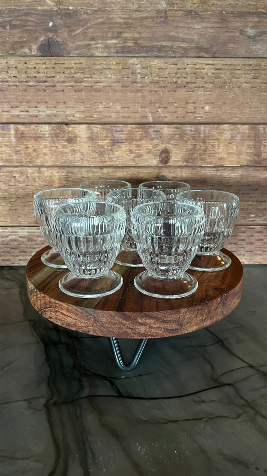 Ribbed Short Pedestal Dessert Glasses