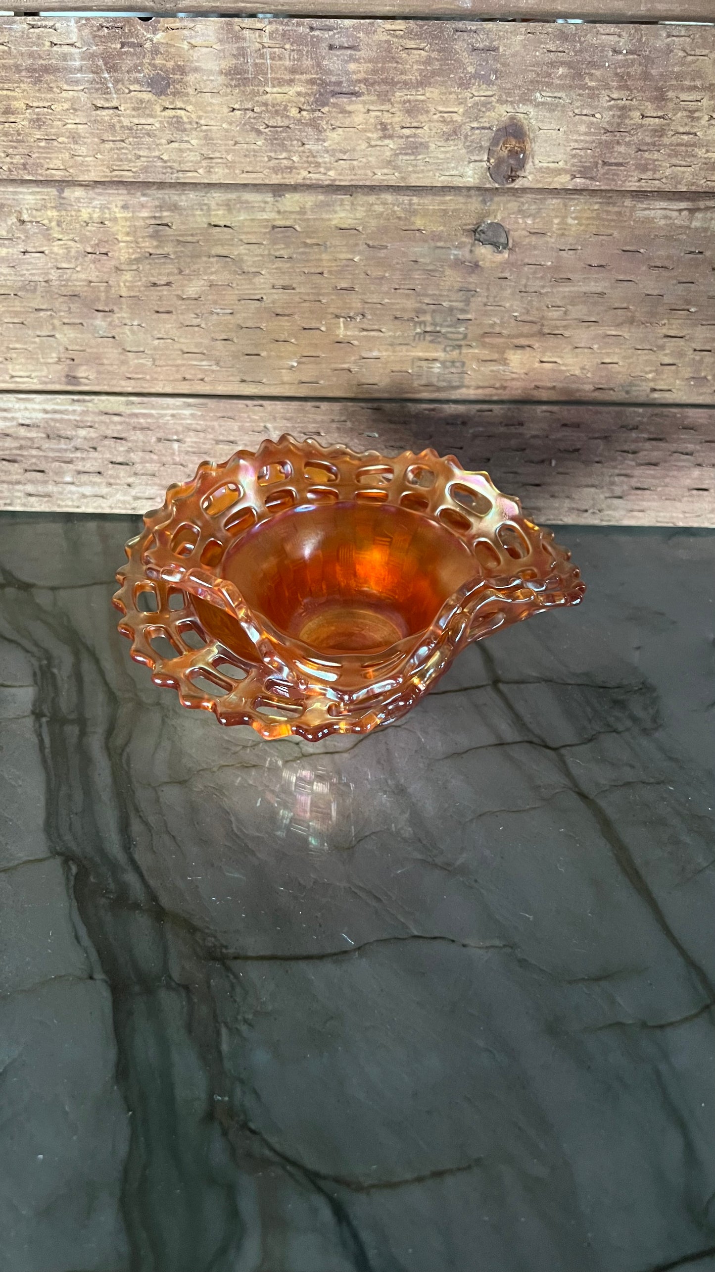 Fenton Marigold Carnival Glass Baskets