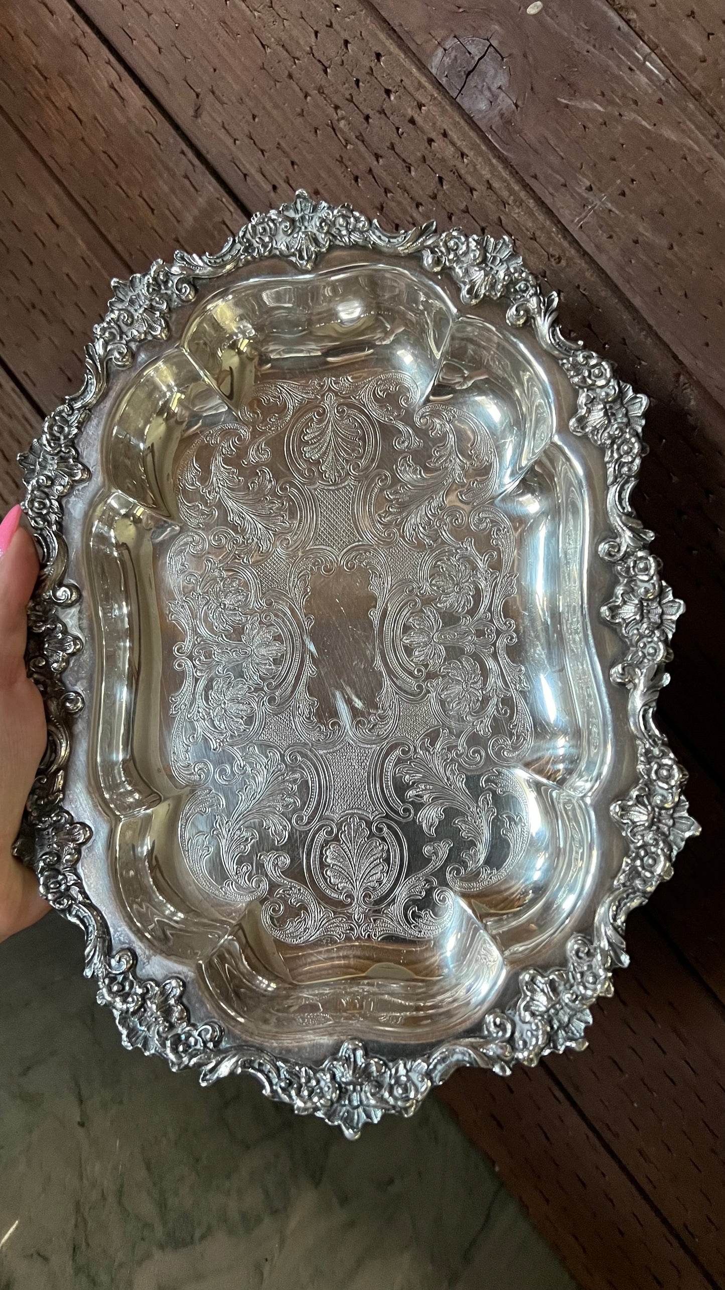 Crown & Shield Silver Tray