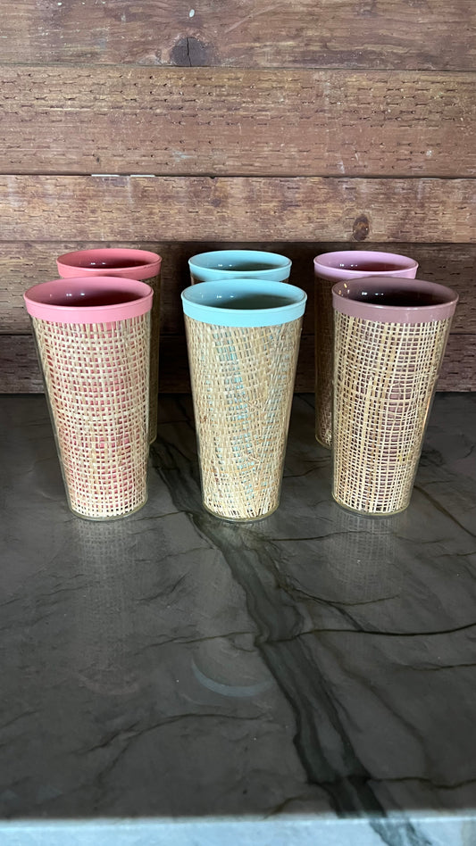 Raffiaware Burlap Tumblers