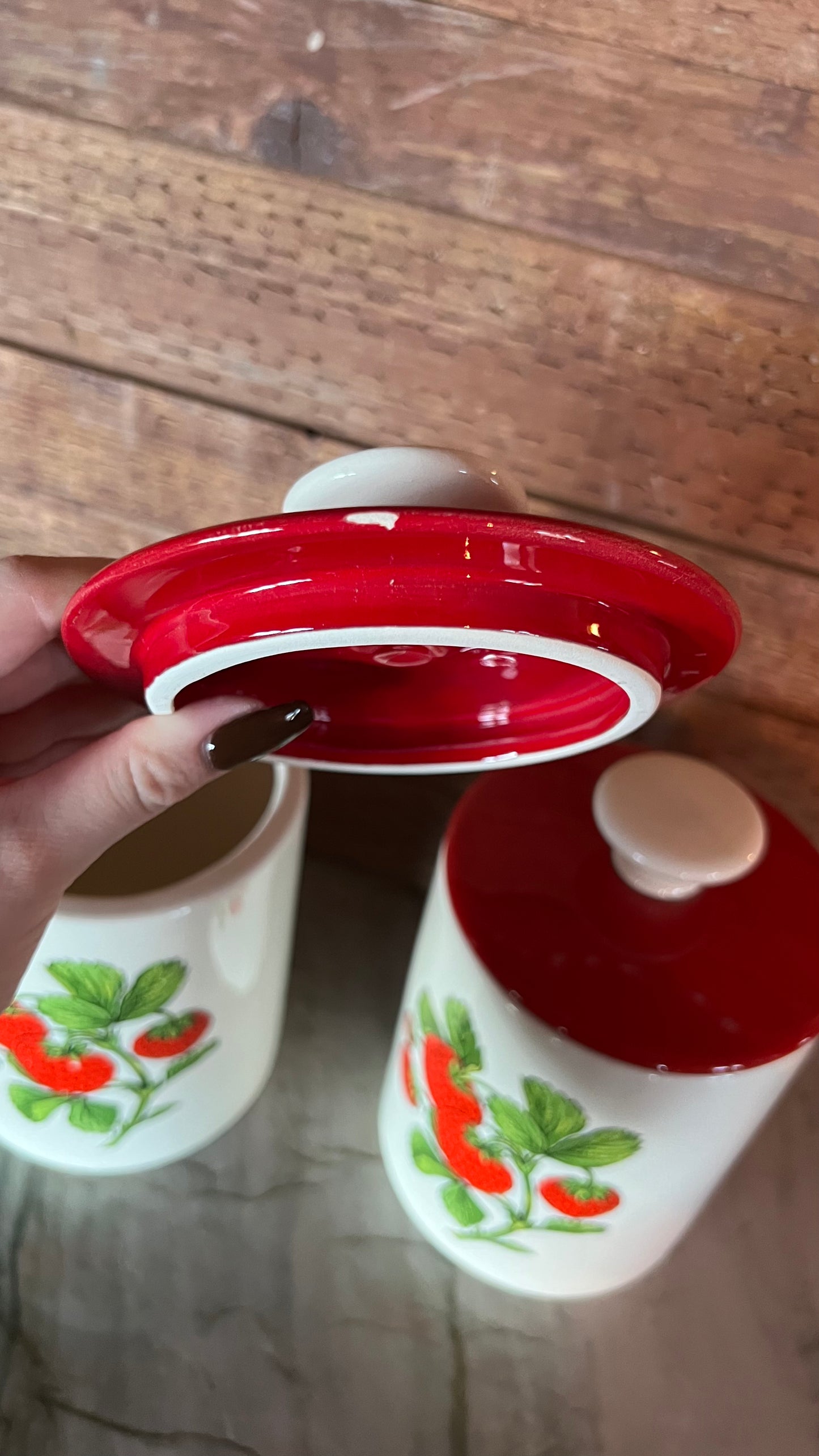 Vintage Strawberry Canisters