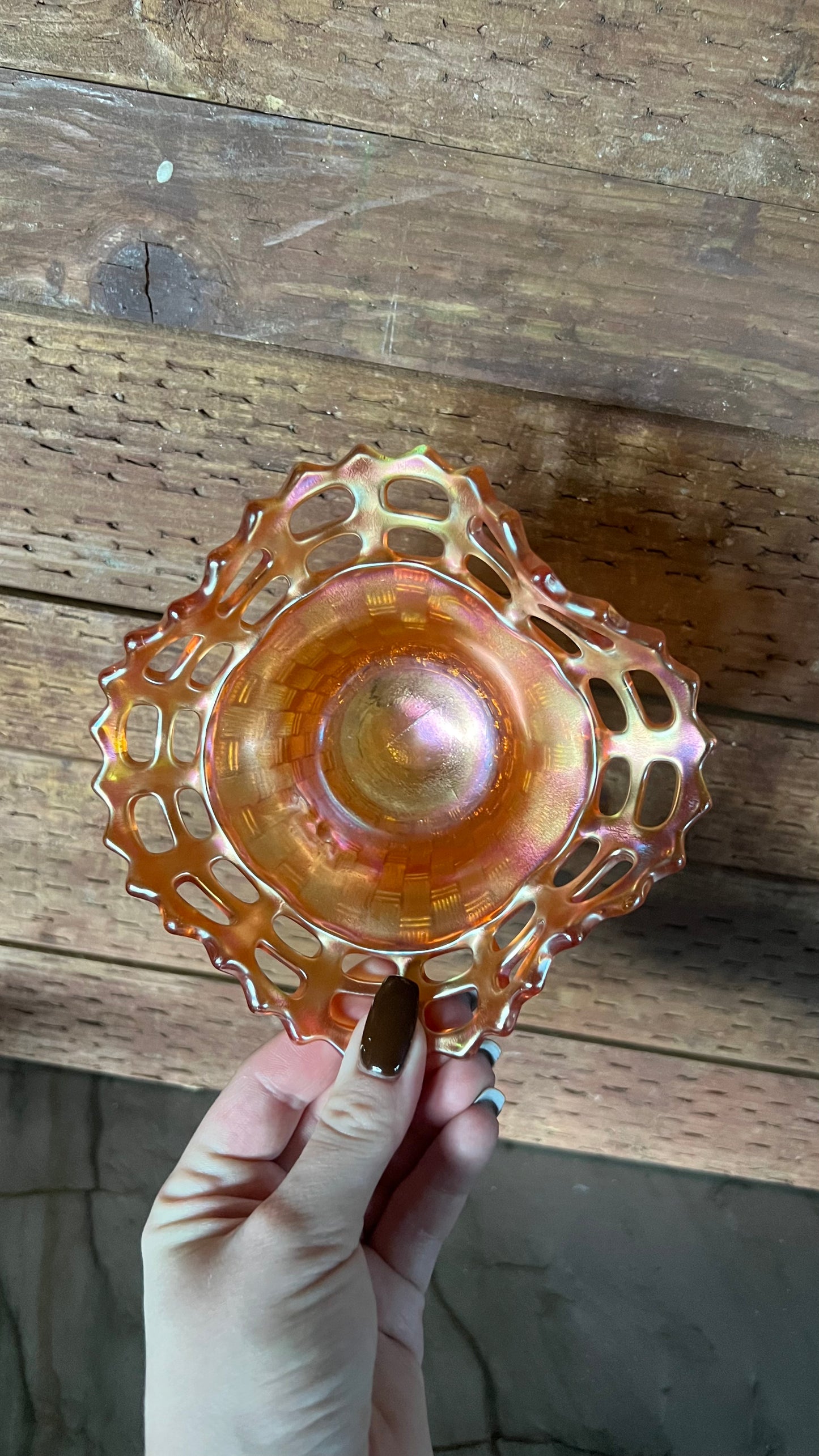 Fenton Marigold Carnival Glass Baskets