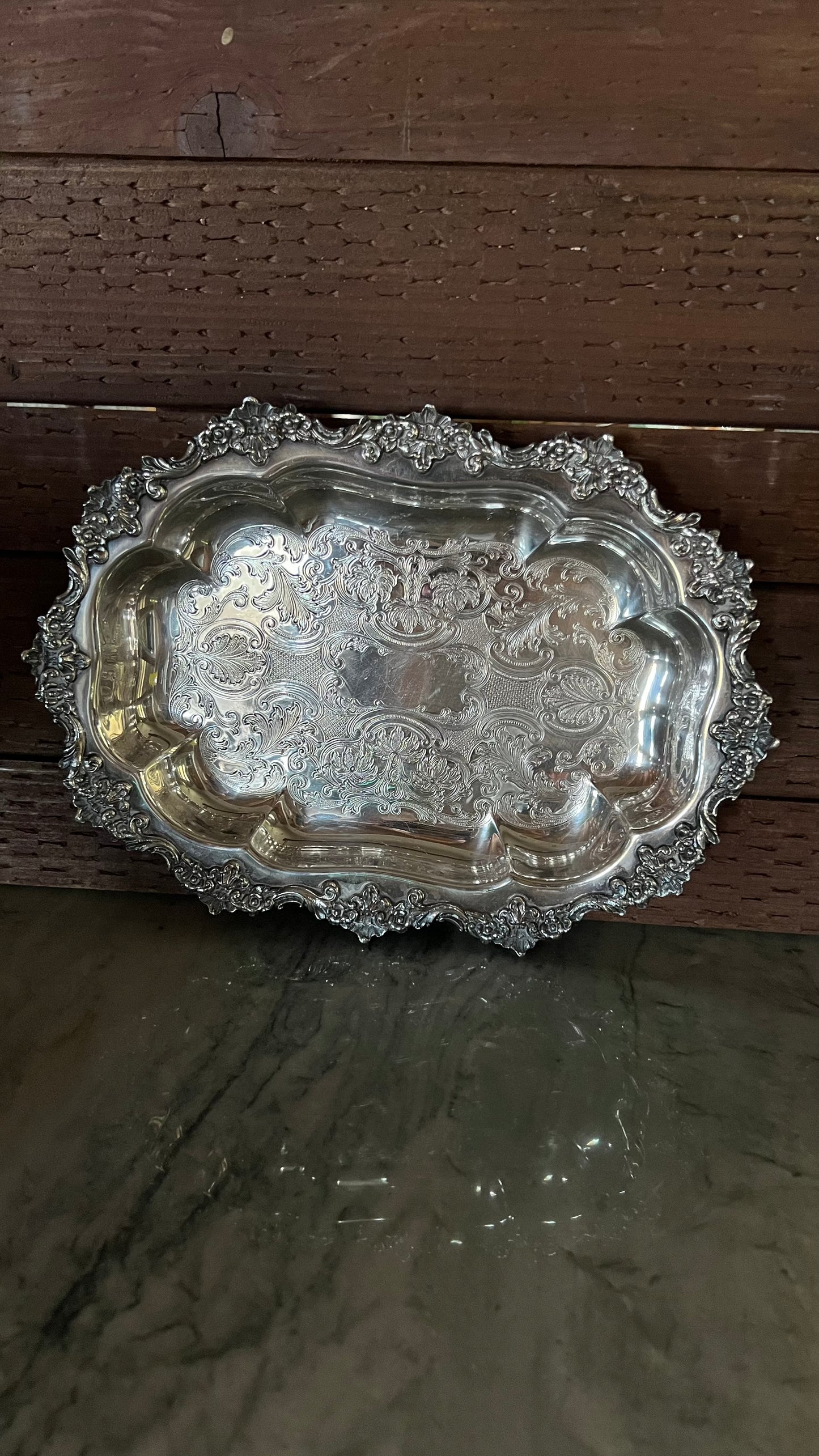 Crown & Shield Silver Tray